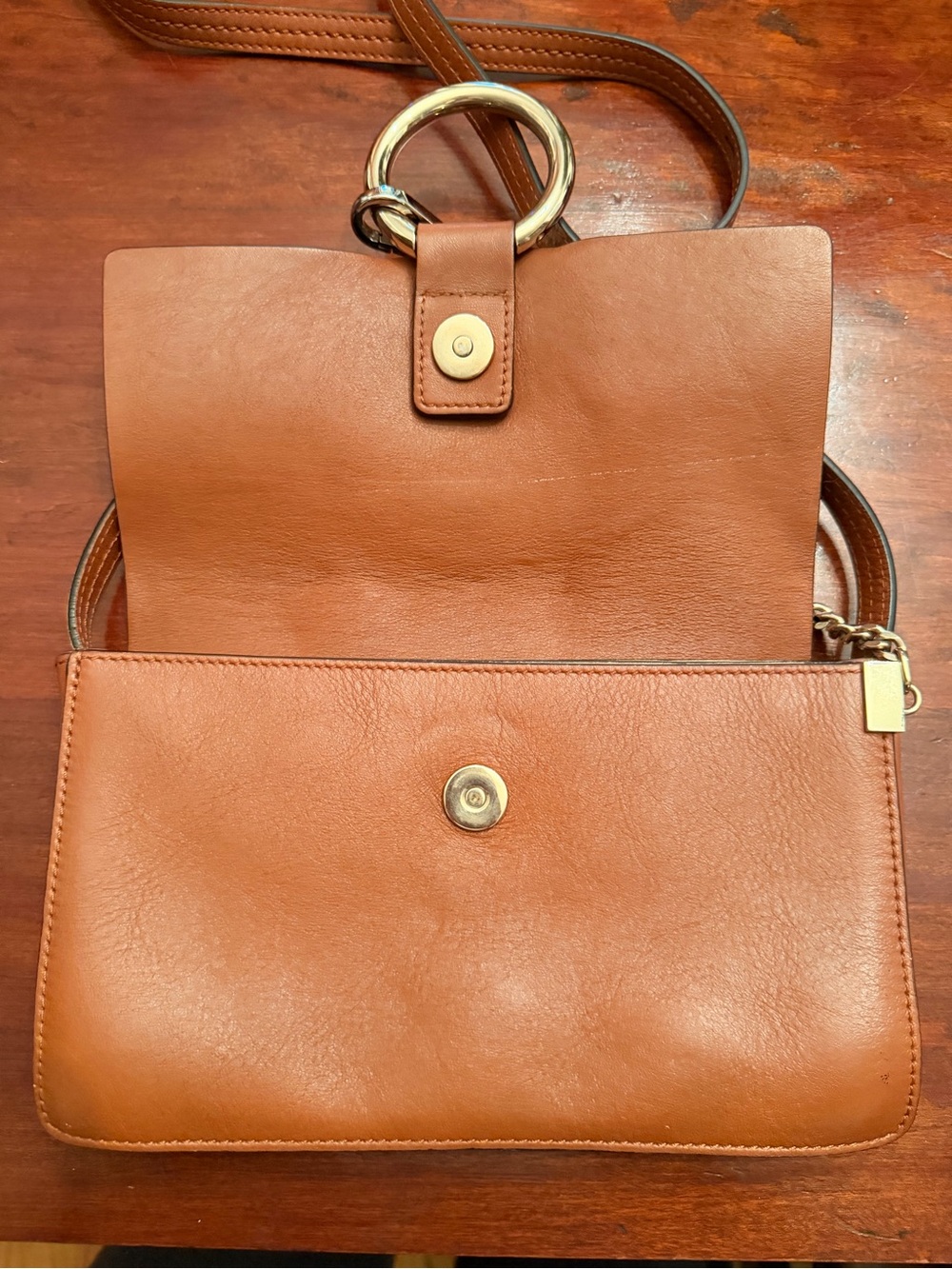 Chloe Suede & Leather Crossbody Bag in Orange-Brown - Picture 3 of 8